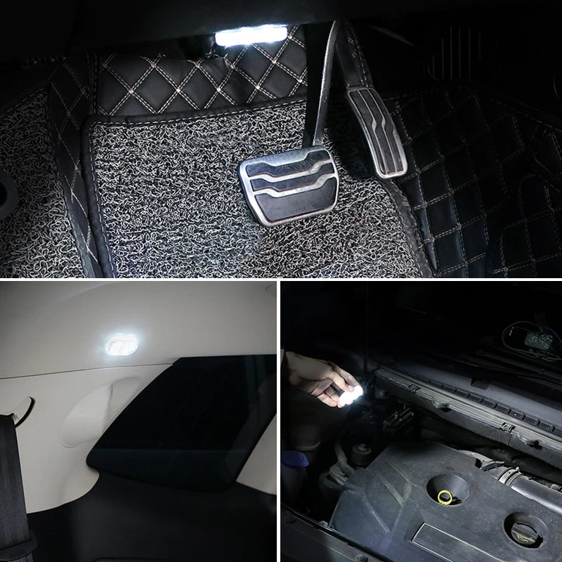 Car LED Touch Lights Wireless Interior Light Magnetic Auto Door Light Roof Ceiling Lamp Reading Lamp USB Rechargeable 5V