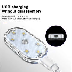 Car LED Touch Lights Wireless Interior Light Magnetic Auto Door Light Roof Ceiling Lamp Reading Lamp USB Rechargeable 5V